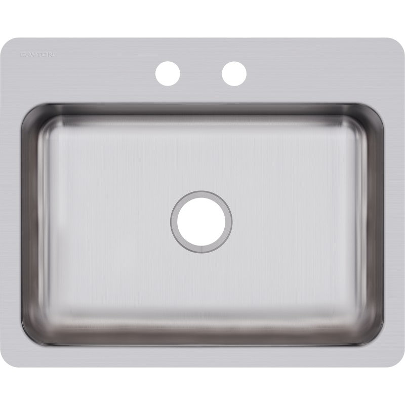 Dayton 22' x 27' x 8' Stainless Steel Single-Basin Dual-Mount Kitchen Sink - 2 Faucet Holes