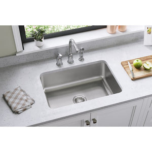 Dayton 22' x 27' x 8' Stainless Steel Single-Basin Dual-Mount Kitchen Sink - 3 Faucet Holes