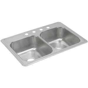 Dayton 22' x 33' x 8.19' Stainless Steel Double-Basin Drop-In Kitchen Sink
