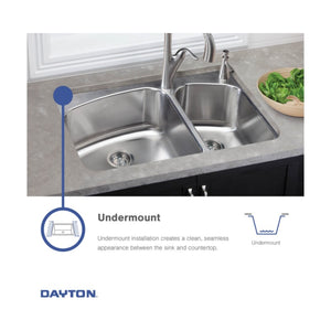 Dayton 18.5' x 26.5' x 8' Stainless Steel Single-Basin Undermount Kitchen Sink