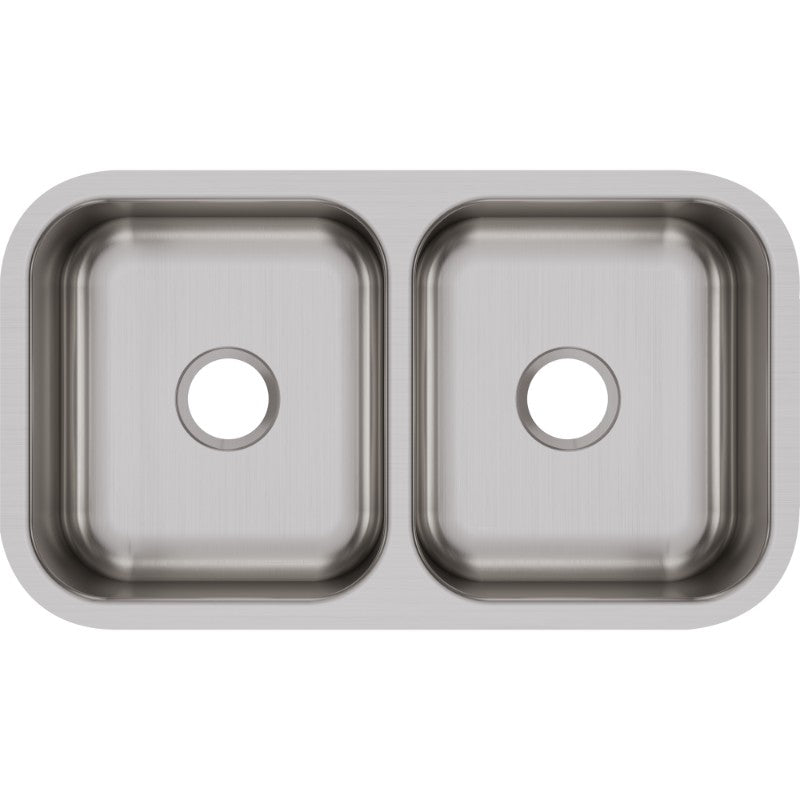 Dayton 18.25' x 31.75' x 8' Stainless Steel Double-Basin Undermount Kitchen Sink