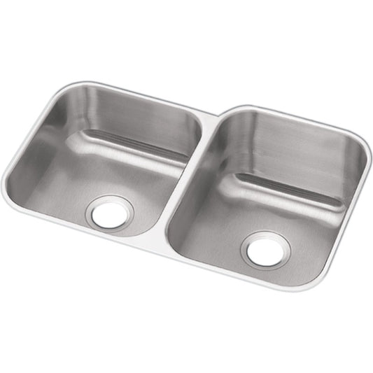 Dayton 20.5" x 31.75" x 10" Stainless Steel Double-Basin Undermount Kitchen Sink in Radiant Satin