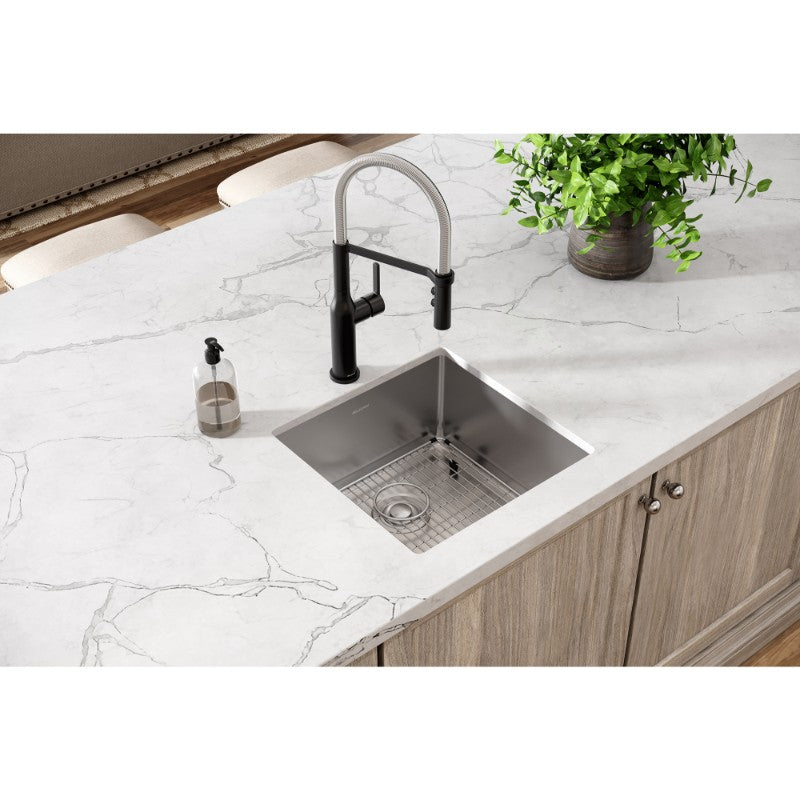 Crosstown 18.5' x 18.5' x 9' Stainless Steel Single-Basin Undermount Kitchen Sink Kit