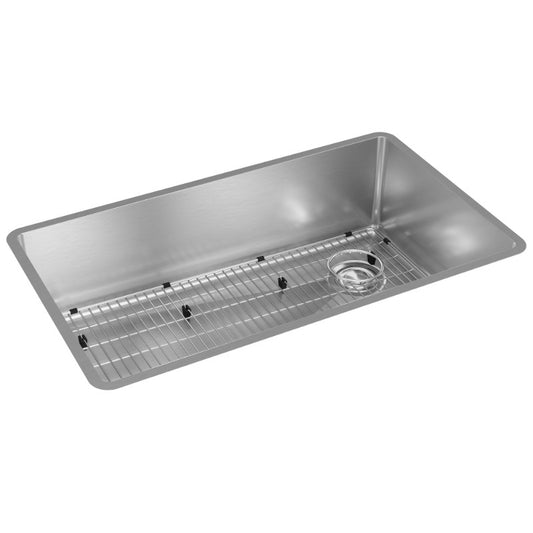 Crosstown 18.5" x 31.5" x 9" Stainless Steel Single-Basin Undermount Kitchen Sink Kit