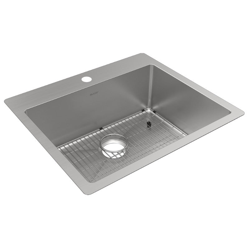 Crosstown 22' x 25' x 9' Stainless Steel Single-Basin Dual-Mount Kitchen Sink - 1 Faucet Hole