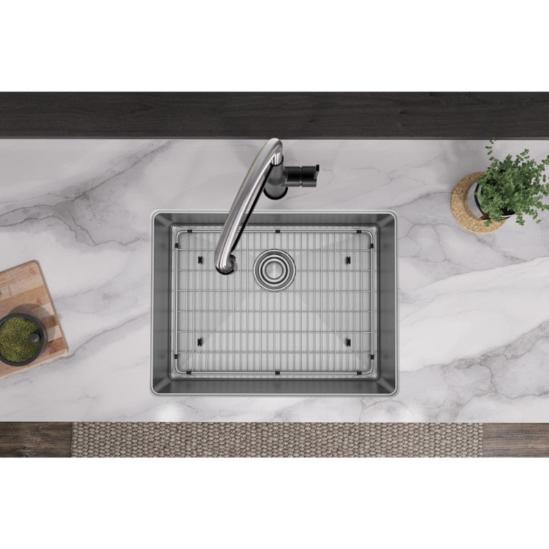 Crosstown 22' x 25' x 9' Stainless Steel Single-Basin Dual-Mount Kitchen Sink - 1 Faucet Hole