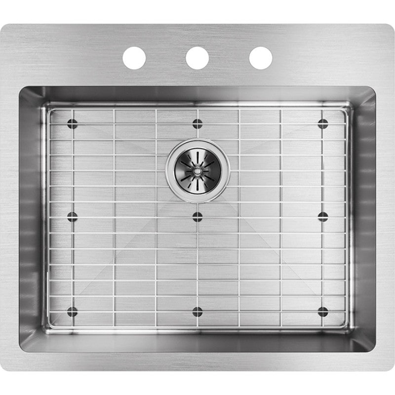 Crosstown 22' x 25' x 9' Stainless Steel Single-Basin Dual-Mount Kitchen Sink - 3 Faucet Holes