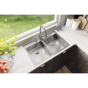 Crosstown 22' x 33' x 6' Stainless Steel Double-Basin Dual-Mount Kitchen Sink