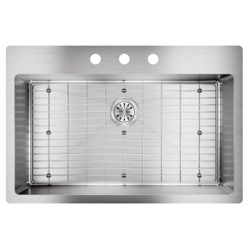 Crosstown 22' x 33' x 9' Stainless Steel Single-Basin Dual-Mount Kitchen Sink - 3 Faucet Holes