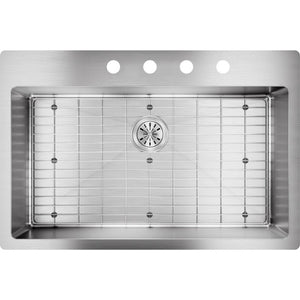 Crosstown 22' x 33' x 9' Stainless Steel Single-Basin Dual-Mount Kitchen Sink - 4 Faucet Holes