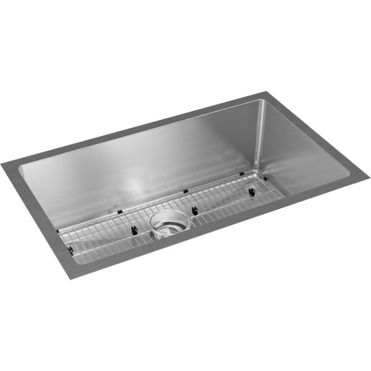 Crosstown 18" x 32.5" x 10" Stainless Steel Single-Basin Undermount Kitchen Sink Kit