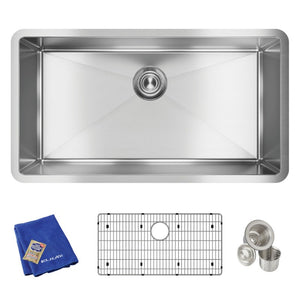 Crosstown 18' x 32.5' x 10' Stainless Steel Single-Basin Undermount Kitchen Sink Kit