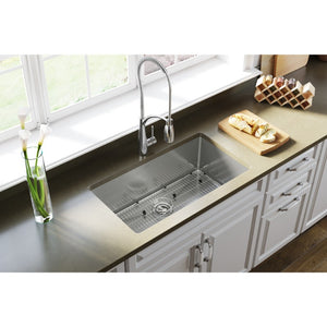 Crosstown 18' x 32.5' x 10' Stainless Steel Single-Basin Undermount Kitchen Sink Kit