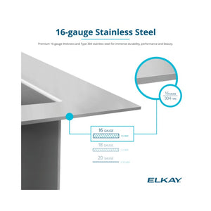 Crosstown 18' x 32.5' x 10' Stainless Steel Single-Basin Undermount Kitchen Sink Kit