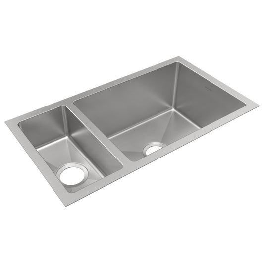 Crosstown 18.25" x 32.25" x 10" Stainless Steel Double-Basin Undermount Kitchen Sink