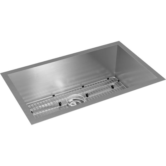 Crosstown 18.5" x 30.5" x 10" Stainless Steel Single-Basin Undermount Kitchen Sink Kit