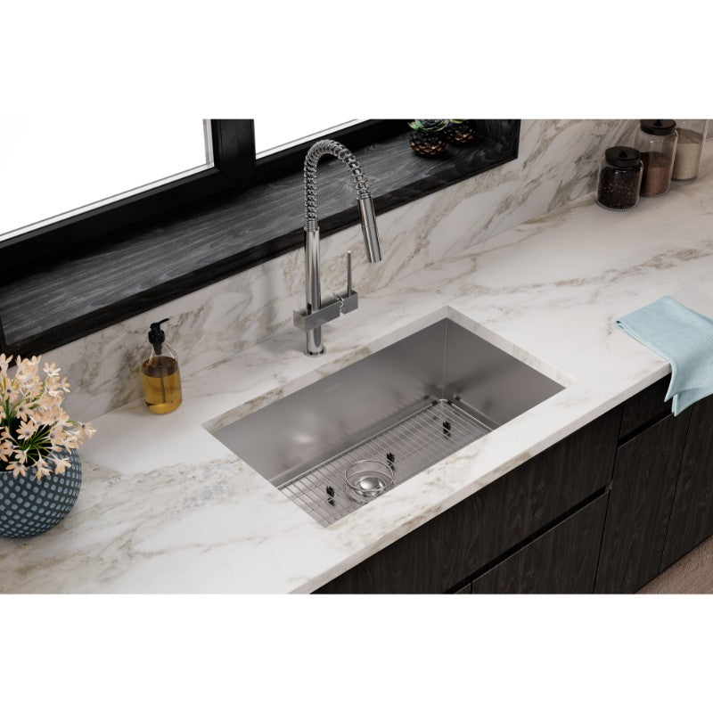 Crosstown 18.5' x 30.5' x 10' Stainless Steel Single-Basin Undermount Kitchen Sink Kit