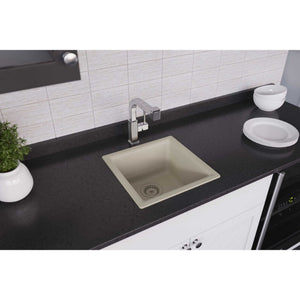 Quartz Classic 15.75' x 15.75' x 7.69' Quartz Single-Basin Dual-Mount Bar Sink in Bisque