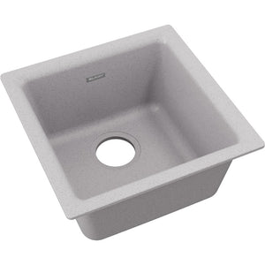 Quartz Classic 15.75' x 15.75' x 7.69' Quartz Single-Basin Dual-Mount Bar Sink in Greystone