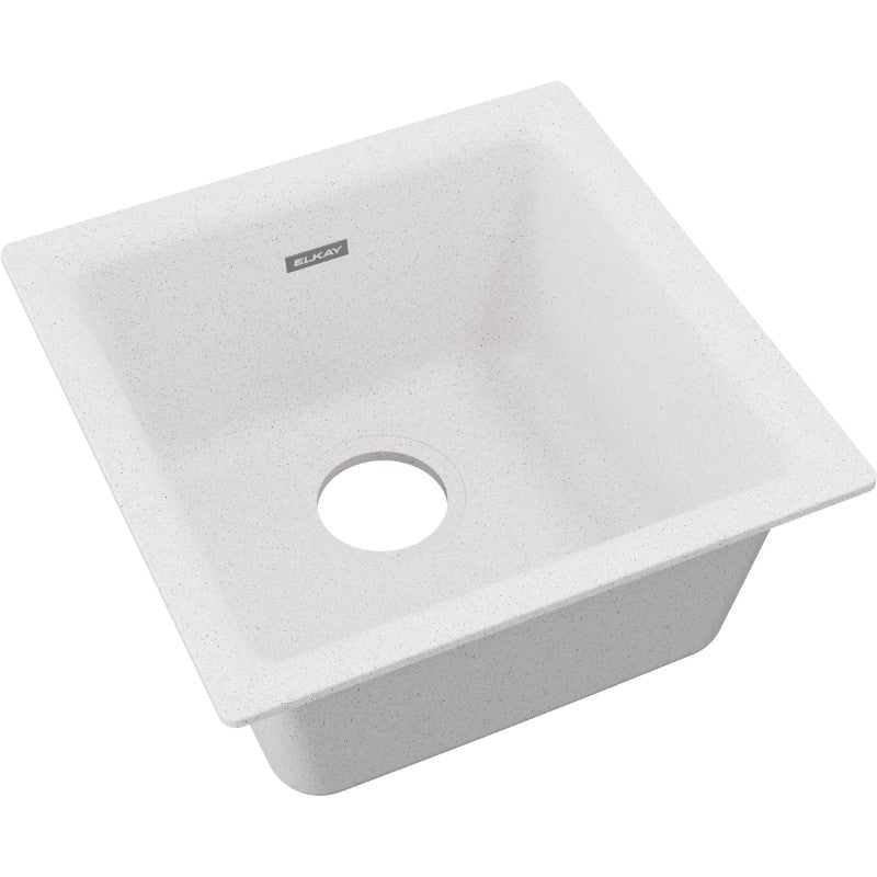 Quartz Classic 15.75' x 15.75' x 7.69' Quartz Single-Basin Dual-Mount Bar Sink in White