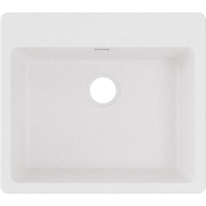 Quartz Classic 22' x 25' x 9.5' Quartz Single-Basin Drop-In Kitchen Sink in White