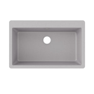 Quartz Classic 20.88' x 33' x 9.44' Quartz Single-Basin Drop-In Kitchen Sink in Greystone