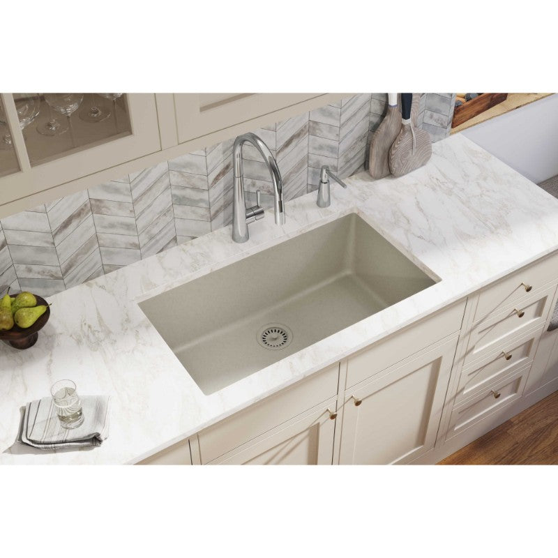 Quartz Classic 18.44' x 33' x 9.44' Quartz Single-Basin Undermount Kitchen Sink in Putty