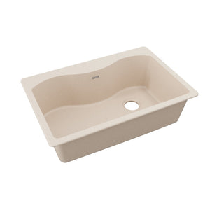 Quartz Classic 22' x 33' x 9.5' Quartz Single-Basin Drop-In Kitchen Sink in Bisque