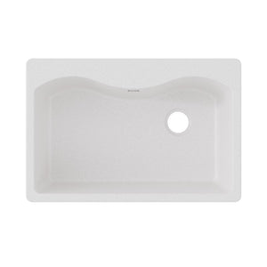 Quartz Classic 22' x 33' x 9.5' Quartz Single-Basin Irregular Drop-In Kitchen Sink in White