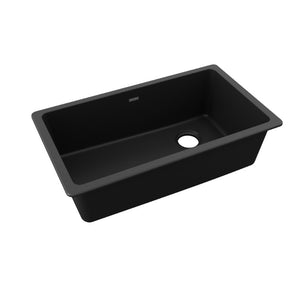 Quartz Classic 18.75' x 33' x 9.5' Quartz Single-Basin Undermount Kitchen Sink in Black