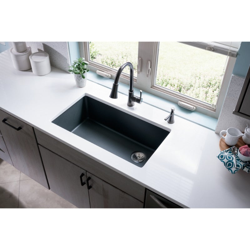 Quartz Classic 18.75' x 33' x 9.5' Quartz Single-Basin Undermount Kitchen Sink in Greige