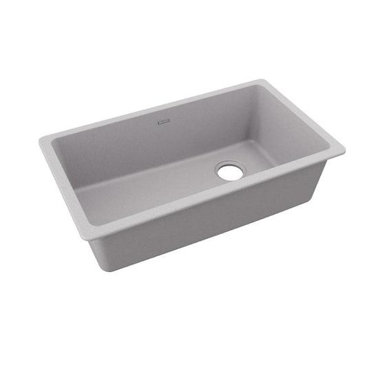Quartz Classic 18.75" x 33" x 9.5" Quartz Single-Basin Undermount Kitchen Sink in Greystone
