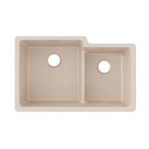 Quartz Classic 20.5' x 33' x 9.5' Quartz Double-Basin Undermount Kitchen Sink in Bisque