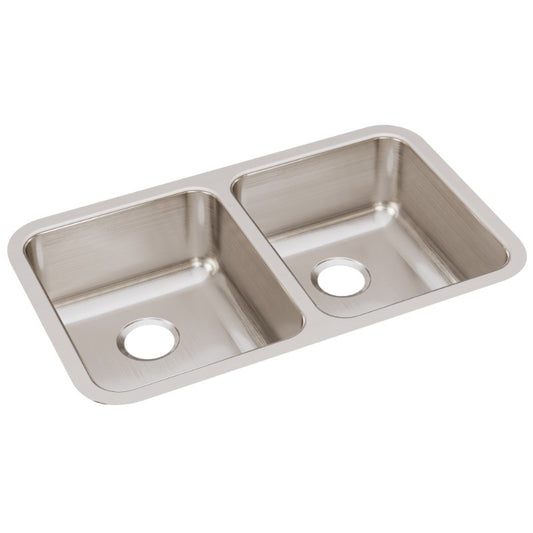 Lustertone Classic 18.5" x 30.75" x 7.88" Stainless Steel Double-Basin Undermount Kitchen Sink