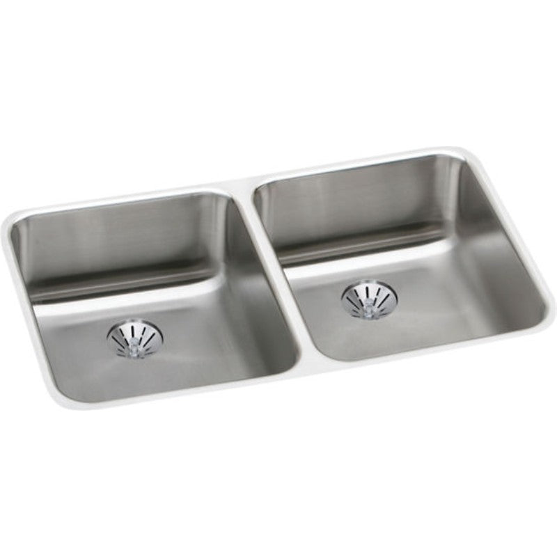 Lustertone Classic 18.5' x 30.75' x 9.38' Stainless Steel Double-Basin Undermount Kitchen Sink
