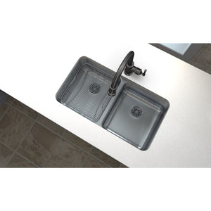 Lustertone Classic 18.5' x 30.75' x 9.38' Stainless Steel Double-Basin Undermount Kitchen Sink