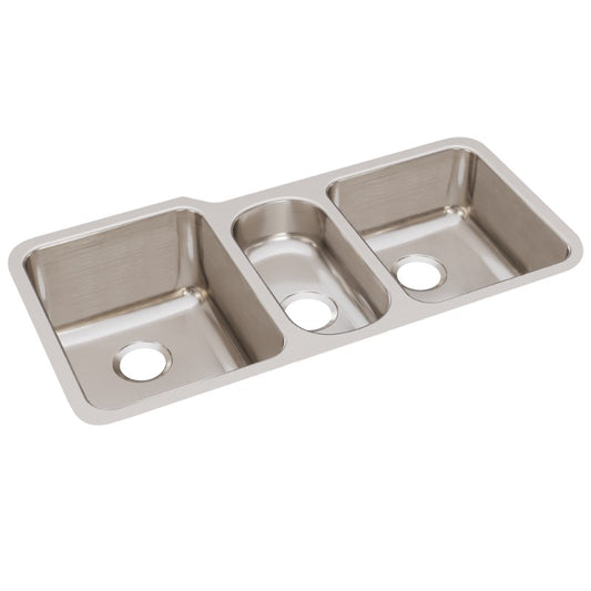 Lustertone Classic 20.5" x 40" x 9.88" Stainless Steel Triple-Basin Undermount Kitchen Sink