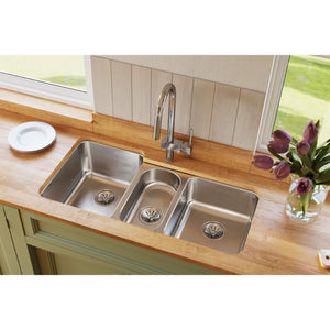 Lustertone Classic 20.5' x 40' x 9.88' Stainless Steel Triple-Basin Undermount Kitchen Sink