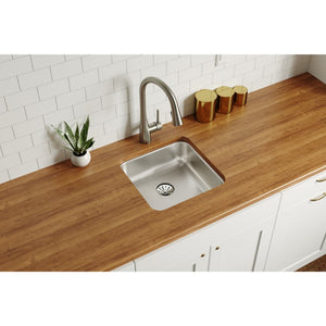 Lustertone Classic 16.5' x 16.5' x 6.88' Stainless Steel Single-Basin Undermount Kitchen Sink