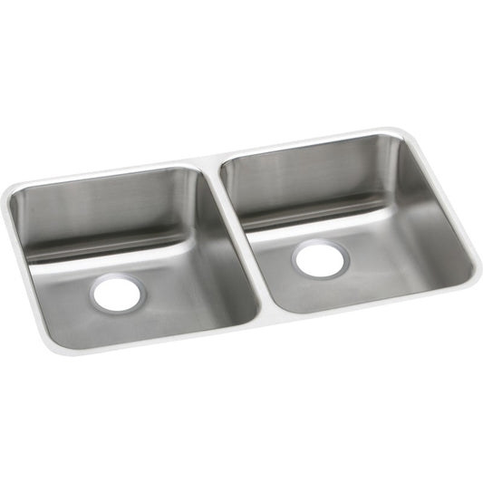 Lustertone Classic 18.5" x 30.75" x 4.38" Stainless Steel Double-Basin Undermount Kitchen Sink