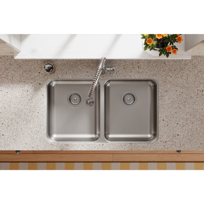 Lustertone Classic 18.5' x 30.75' x 5.38' Stainless Steel Double-Basin Undermount Kitchen Sink