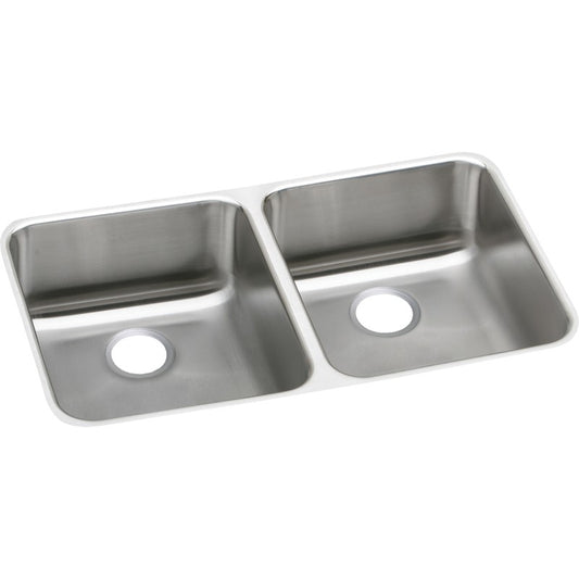 Lustertone Classic 16.5" x 31.75" x 4.88" Stainless Steel Double-Basin Undermount Kitchen Sink