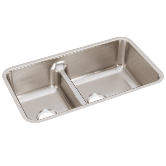 Lustertone Classic 18.5" x 32.06" x 9" Stainless Steel Double-Basin Undermount Kitchen Sink