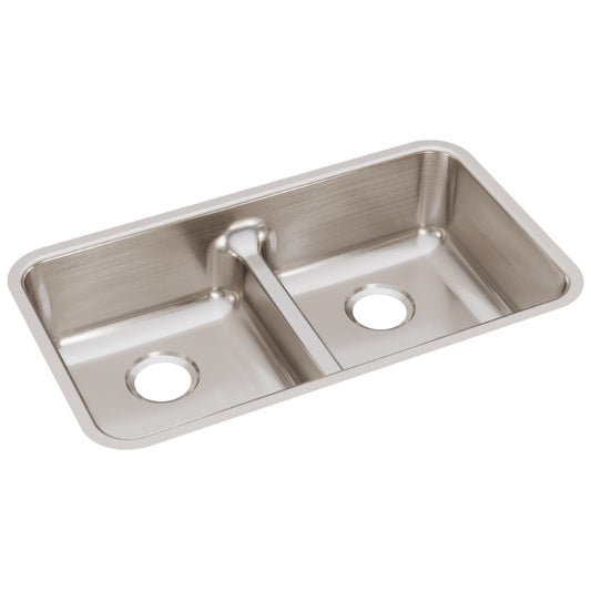 Lustertone Classic 18.5" x 32.06" x 8" Stainless Steel Double-Basin Undermount Kitchen Sink