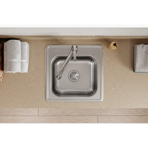 Celebrity 20' x 20' x 10.13' Stainless Steel Single-Basin Drop-In Laundry Sink - 1 Faucet Hole