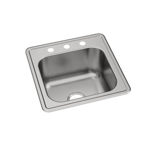 Celebrity 20' x 20' x 10.13' Stainless Steel Single-Basin Drop-In Laundry Sink - 3 Faucet Holes