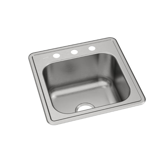 Celebrity 20" x 20" x 10.13" Stainless Steel Single-Basin Drop-In Laundry Sink - 3 Faucet Holes