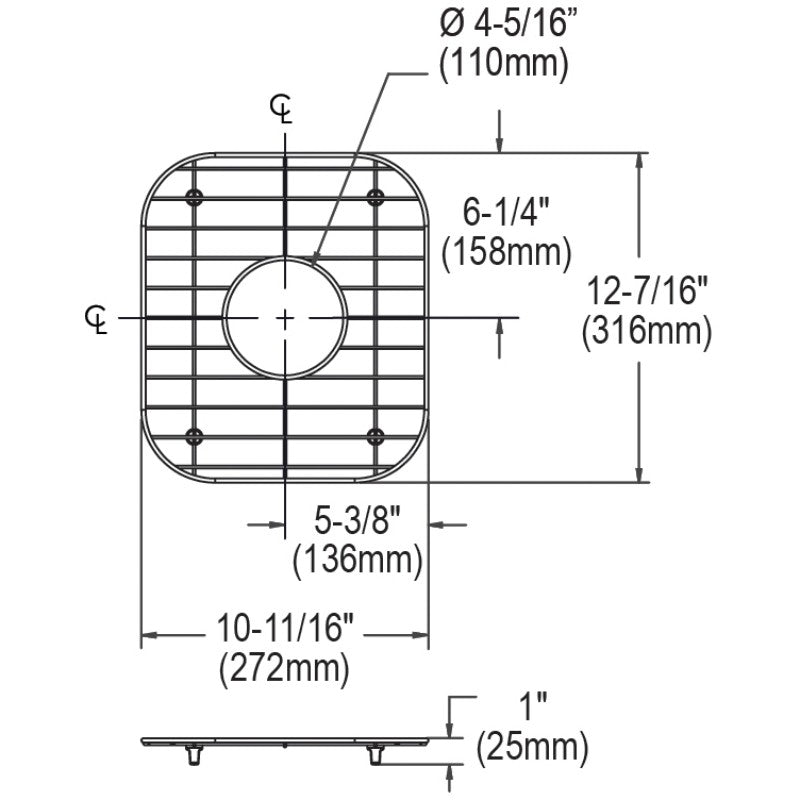 Dayton Sink Grid (12.44' x 10.69' x 1')