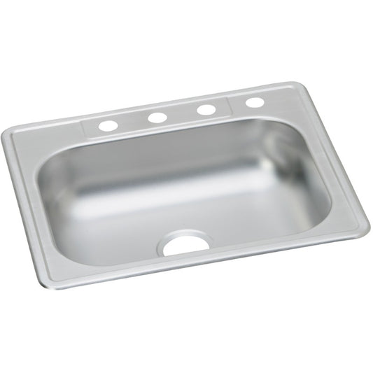 Dayton 22" x 25" x 6.06" Stainless Steel Single-Basin Drop-In Kitchen Sink - 3 Faucet Holes