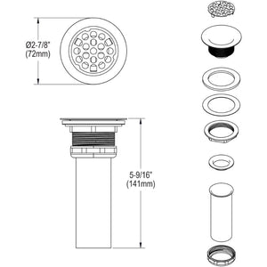 Drain Tailpiece in Stainless Steel (2.88' x 2.88' x 5.56')